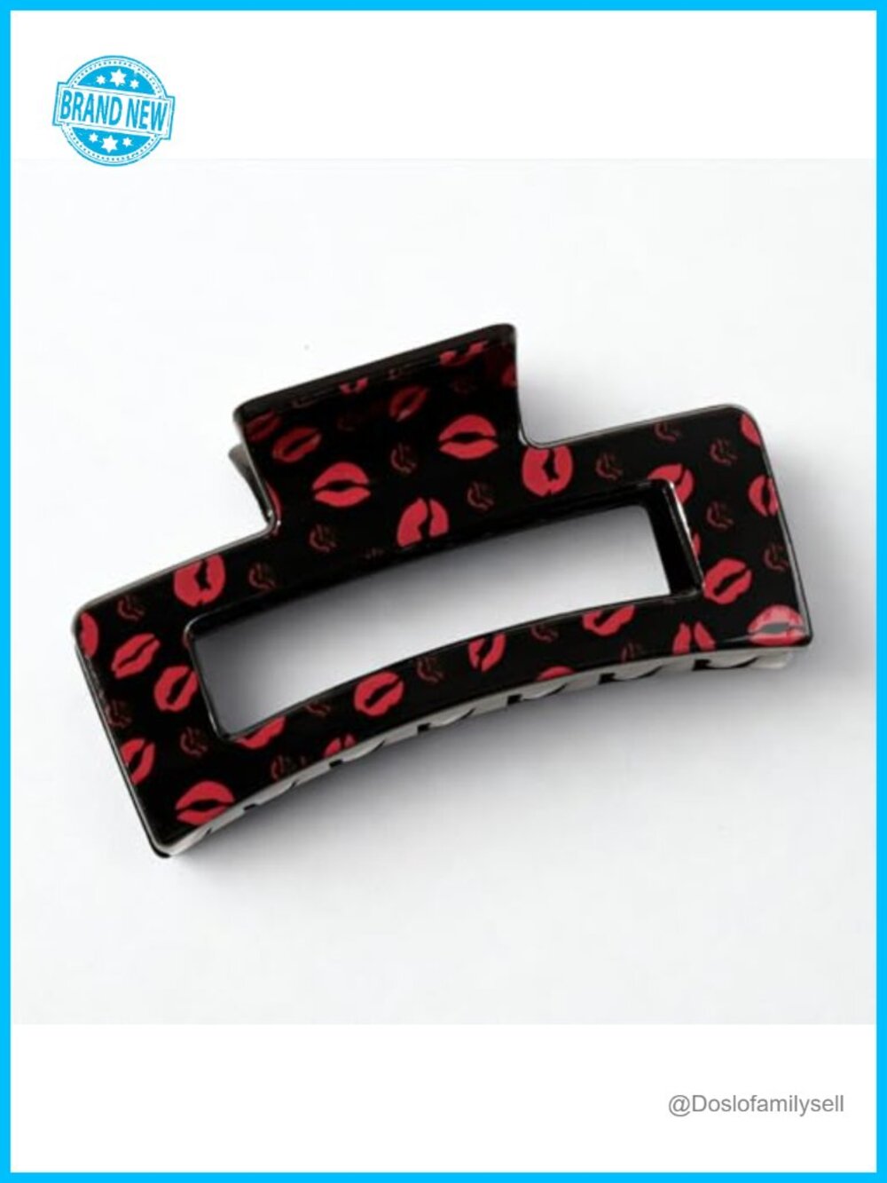 Acrylic Square Hair Clips Lips Design 3.3 Inch for Thick Thin Hair